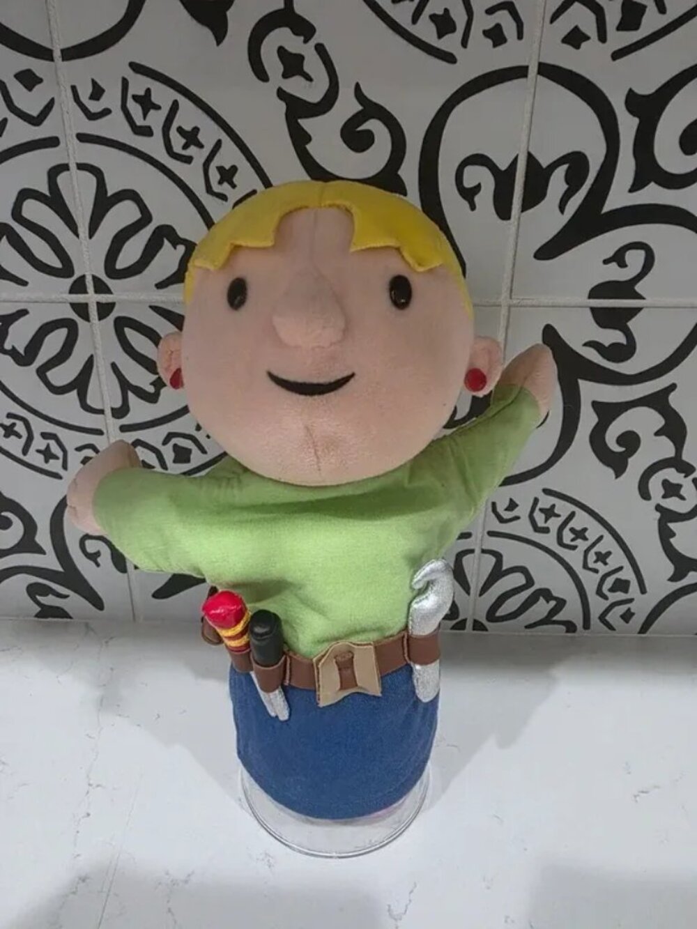 10" Plush Applause Bob the Builder Wendy Girl Hand Puppet Tool Belt 2001 Friend